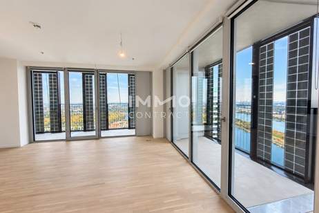 DC2 Tower: Donauinsel - Panorama über Innenstadt & Donau 3-Zimmer-Eckwohnung mit zwei Loggien, Wohnung-miete, 1.100,00,€, 1220 Wien 22., Donaustadt
