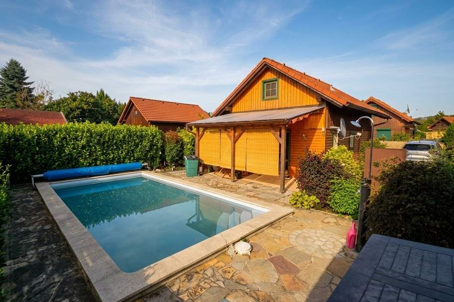 Schönes Kleingartenhaus mit Pool, Terrasse und Stellplatz in Kronstorf, Haus-kauf, 135.000,€, 4484 Linz-Land