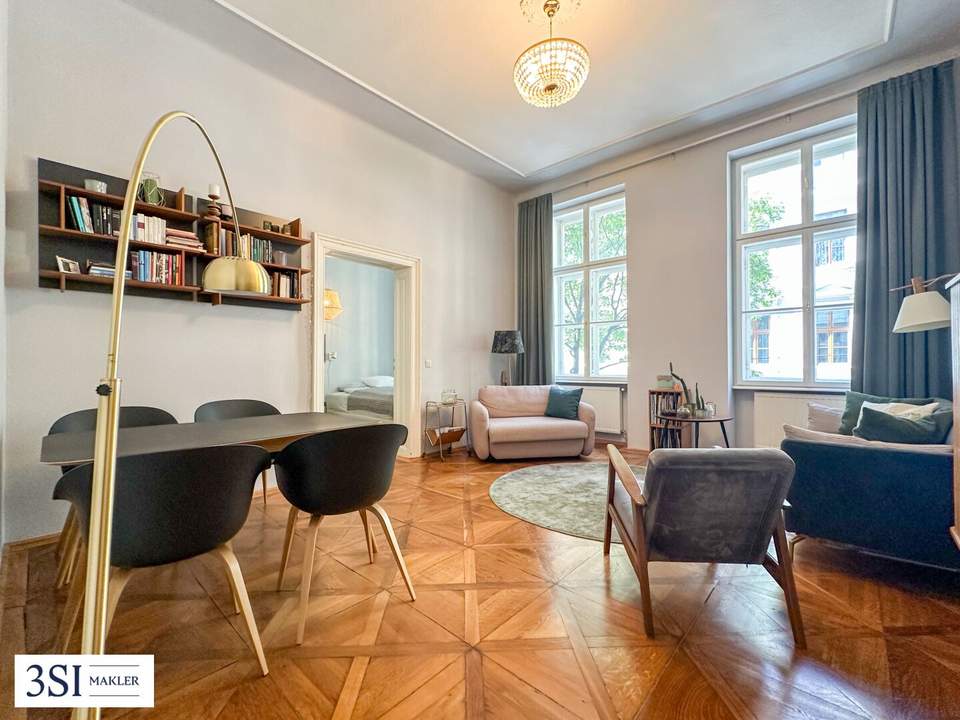 Elegante 2-Zimmer-Altbauwohnung in ruhiger Seitenstraße des 3. Bezirks