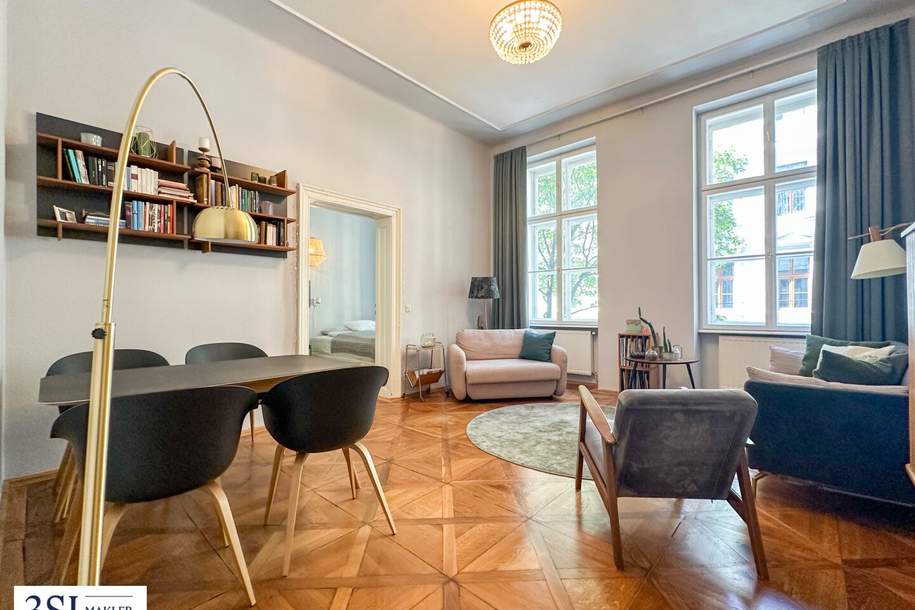 Elegante 2-Zimmer-Altbauwohnung in ruhiger Seitenstraße des 3. Bezirks, Wohnung-kauf, 335.000,€, 1030 Wien 3., Landstraße