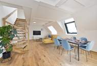 Erstbezug! Offenes und lichtdurchflutetes Wohnerlebnis mit einzigartigem Blick über die ganze Stadt! 117m2 Dachgeschoss Nähe Hauptbahnhof und U1!