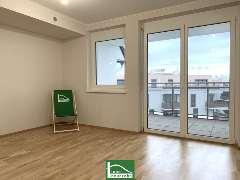 Tolle Neubau-Wohnung nahe S-Bahn und Zentrum mit großer Loggia - Wohnen im Mautner-Markhof! GEMEINSCHAFTLICHE DACHTERRASSE!