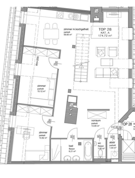 Gumpendorfer Straße: 5-Zimmer-Maisonette mit Terrasse