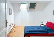 Komplett möblierte DG-Wohnung mit uneinsichtiger 60 m² großen Dachterrasse!