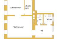 Große 2-Zimmer-Altbauwohnung im 3. Liftstock nahe Palais Lichtenstein