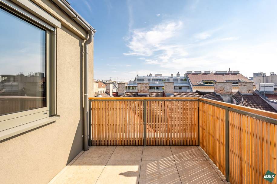 KARAJAN – 2-Zimmer-Dachgeschoß mit Terrasse und Balkon beim Augarten, Wohnung-miete, 1.790,00,€, 1200 Wien 20., Brigittenau