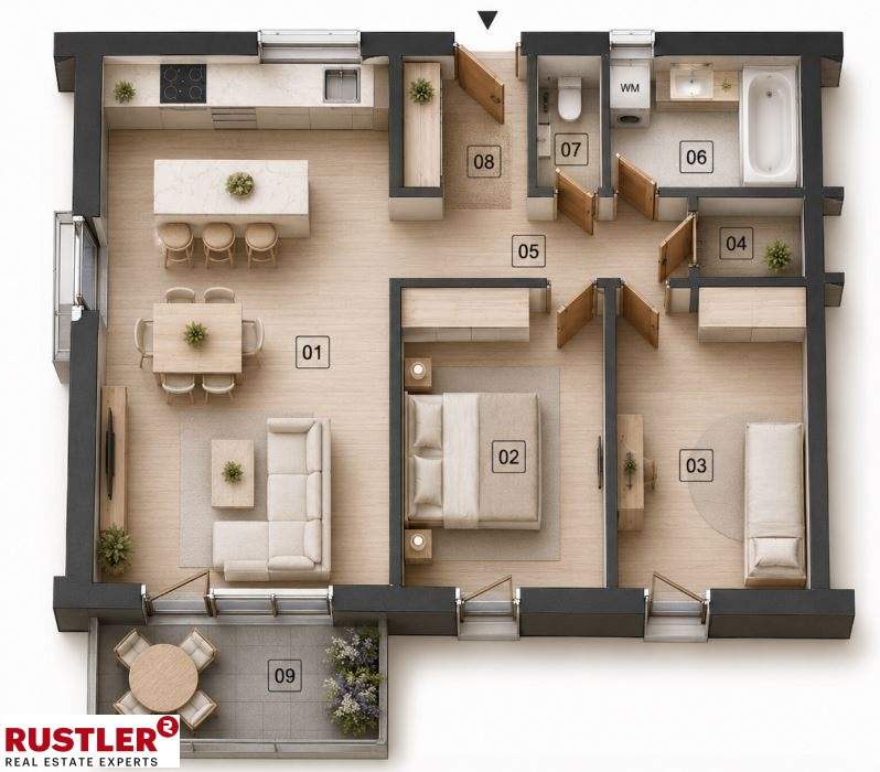 GUT AUFGETEILT: Moderne 3-Zimmer-Wohnung mit Balkon