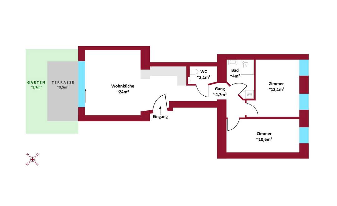 Erstbezug: Altbau, Neubau, hofseitige Terrassen, Balkone, Loggien, Gärten, Schlüsselfertig.