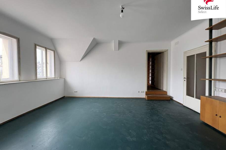 Sanierungsbedürftige Dachgeschosswohnung | 5 Zimmer | Nahe U4 Pilgramgasse, Wohnung-kauf, 749.000,€, 1060 Wien 6., Mariahilf