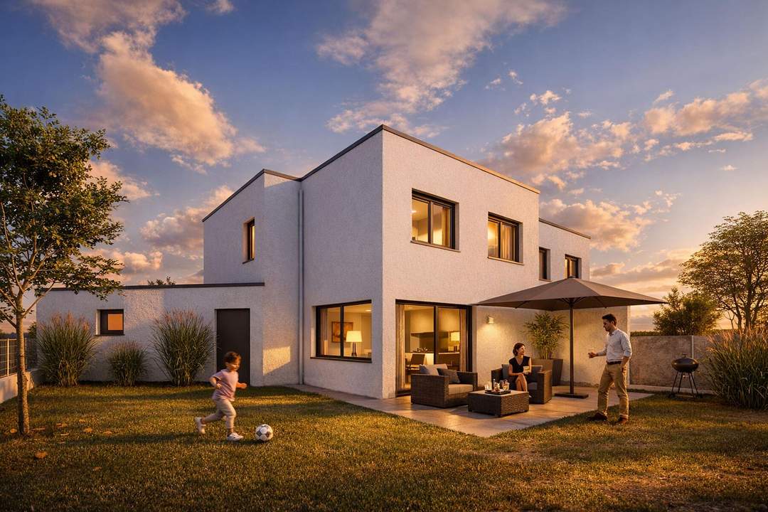 Exklusive Neubau-Doppelhaus-Hälfte mit Doppelgarage (Schlüsselfertig)