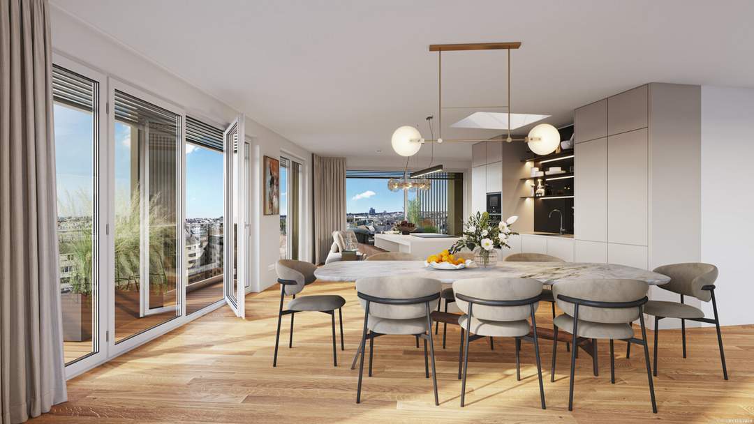 Penthouse with a view - Directly at the main train station: Commission-free + Completion in October