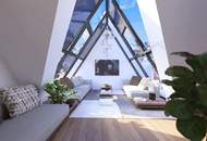 Einzigartige 105 m² große Dachgeschoss Wohnung mit Fernblick // zentrale Lage 1040 // Planstudie DG Ausbau