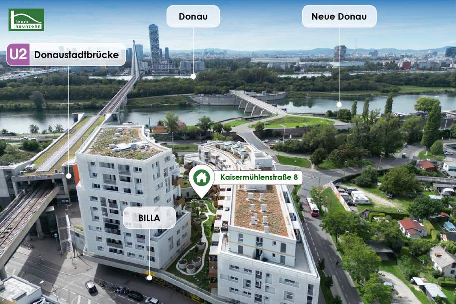 Lichtdurchflutete 2-Zimmer Wohnung bei der Alten Donau - ab 01.08.2026 verfügbar!, Wohnung-miete, 1.017,92,€, 1220 Wien 22., Donaustadt