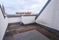 FERNBLICK, DACHGESCHOSS, 59 m2 Maisonette mit 13 m2 Terrasse, 2 Zimmer, Komplettküche, Duschbad, Parketten, Speckbachergasse