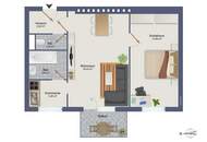 Sanierungsbedürftige 2- Zimmer-Wohnung mit Balkon