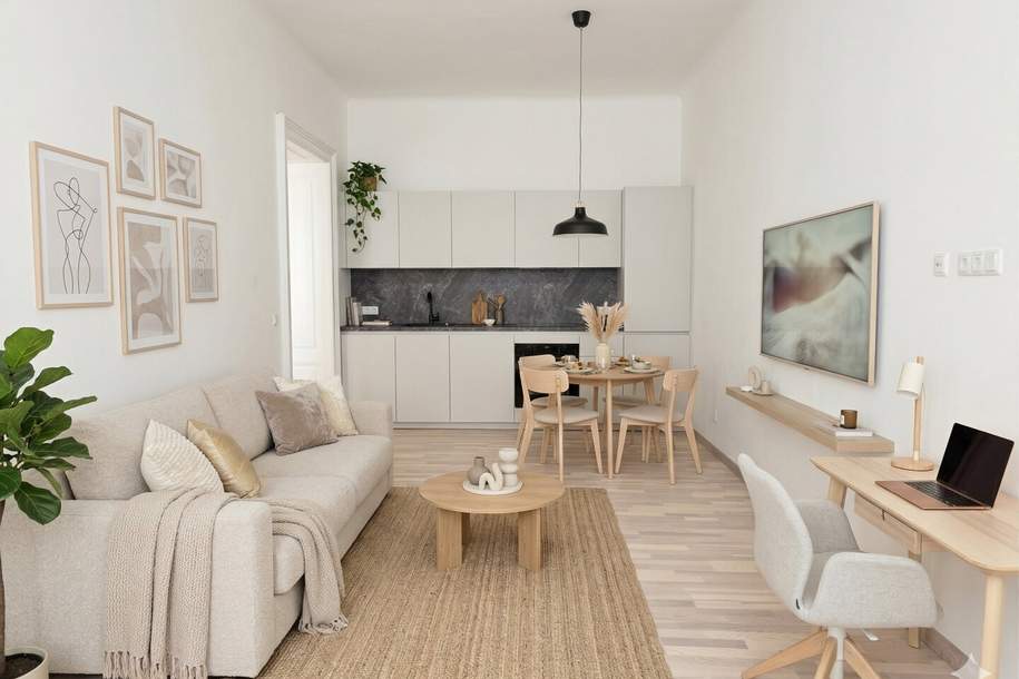 Möbliert + saniert I Pendler, Expats, Projektarbeiter! I U1 und 13A direkt vorm Haus - Hofruhelage - Top-Infrastruktur - Hauptbahnhof, Wohnung-miete, 1.479,50,€, 1040 Wien 4., Wieden