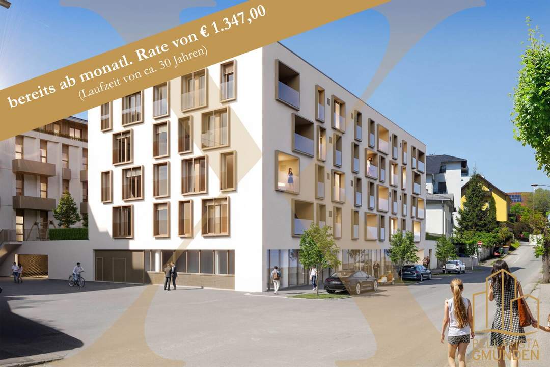 PROVISIONSFREI! Moderne 2-Zimmer-Wohnung mit gemütlicher Loggia im Zentrum von Gmunden zu verkaufen!