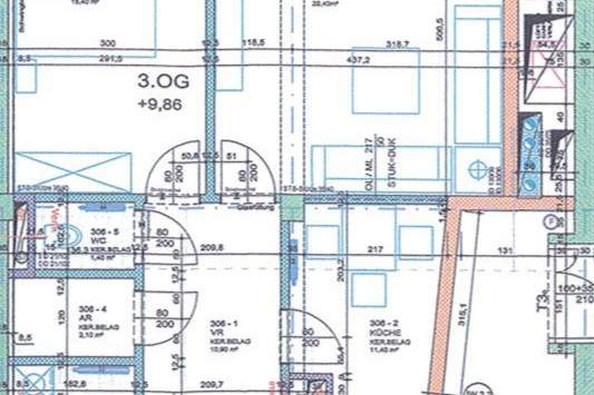 Ausgezeichnete 2,5 Zimmerwohnung Top Nr. 306 mit Loggia in den Innenhof