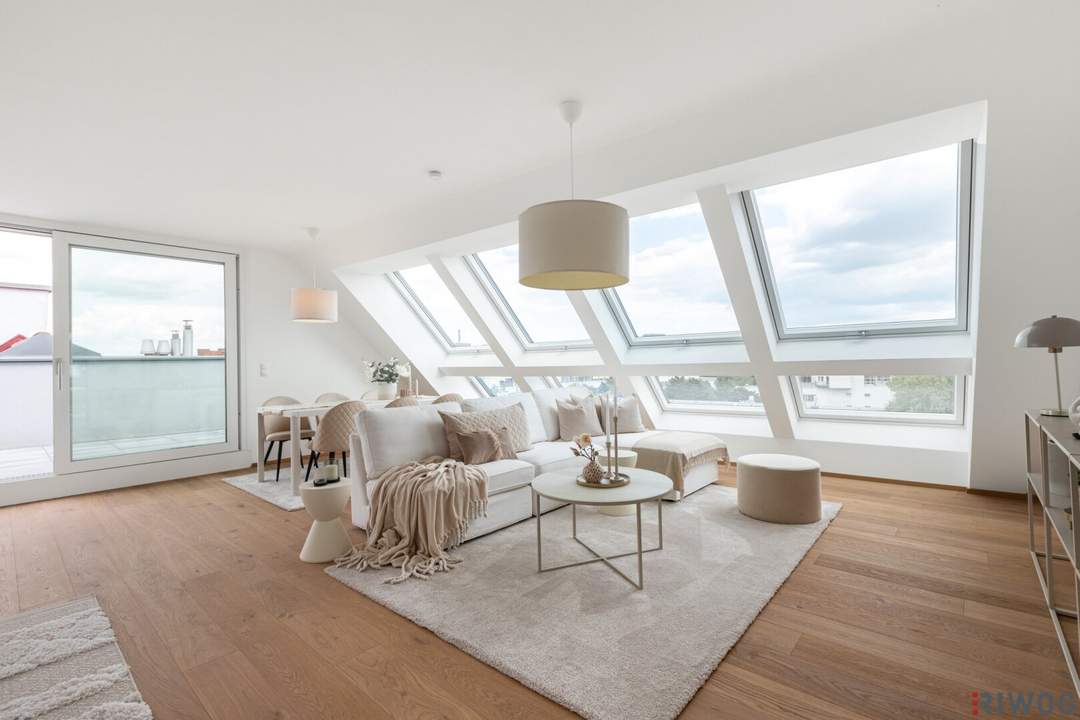 ERSTBEZUG | PENTHOUSE mit ca. 59 m² PANORAMA-DACHTERRASSE | 4-Zimmer | TG-Stellplatz optional | Nachhaltiges Wohnbauprojekt