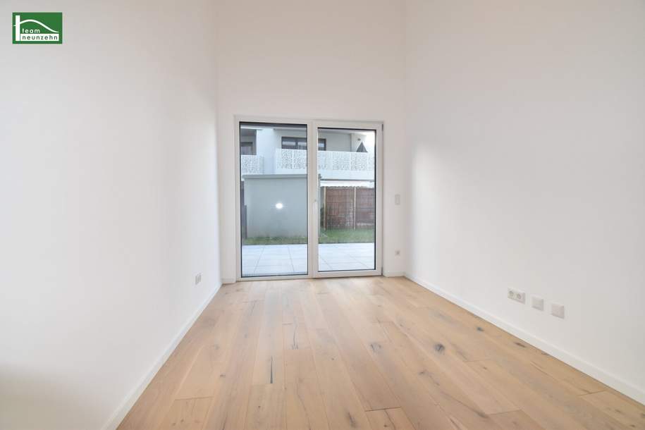 3.Zimmer-Erstbezug in Hofruhelage mit einer atemberaubenden Raumhöhe und Garten - sofort beziehbar in Nähe der U1 (Nettopreis)! - JETZT ZUSCHLAGEN, Gewerbeobjekt-kauf, 406.076,€, 1220 Wien 22., Donaustadt