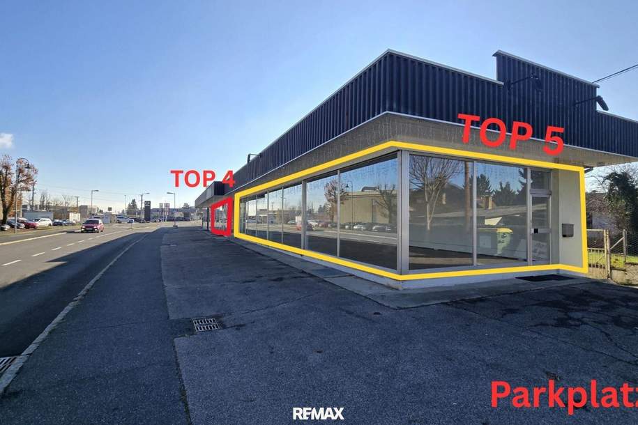 Attraktives Geschäftslokal in bester Auto-Frequenzlage von Leibnitz – 126m² mit großer Glasfront Top 5, Gewerbeobjekt-miete, 1.554,00,€, 8430 Leibnitz