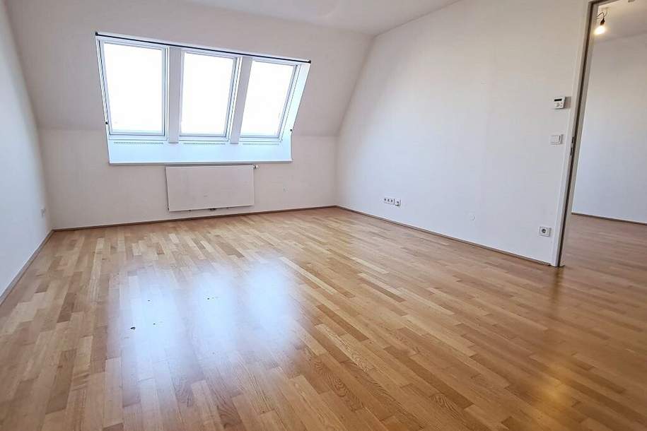 WU-NÄHE, MESSE-PRATER, klimatisiertes 57 m² Dachgeschoß, 2 Zimmer, Komplettküche, Wannenbad, Parketten, Hillerstraße, Wohnung-miete, 1.149,53,€, 1020 Wien 2., Leopoldstadt