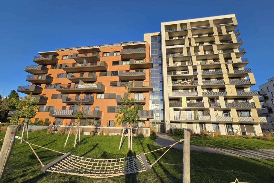 NEUBAU 2022. 3 ZIMMER MIT GROSSEM BALKON UND TIEFGARAGE. NAHE U1 KAGRANER PLATZ., Wohnung-kauf, 445.000,€, 1220 Wien 22., Donaustadt