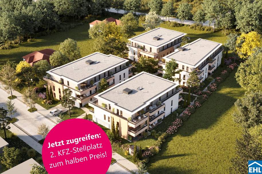 BELLA VITA - Erwerben Sie den zweiten KFZ-Stellplatz mit einem Preisnachlass von 50 %., Wohnung-kauf, 269.900,€, 2700 Wiener Neustadt(Stadt)