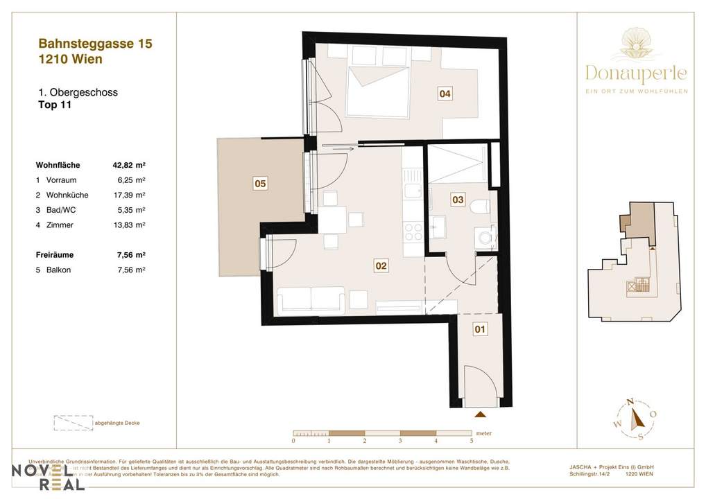 NEU | Exklusive Aktion – Küche inklusive | Jetzt sichern! "DONAU PERLE" Traumhaftes Wohnen in Wien: 2-Zimmer-Erstbezug Wohnung mit Balkon in Top Lage!