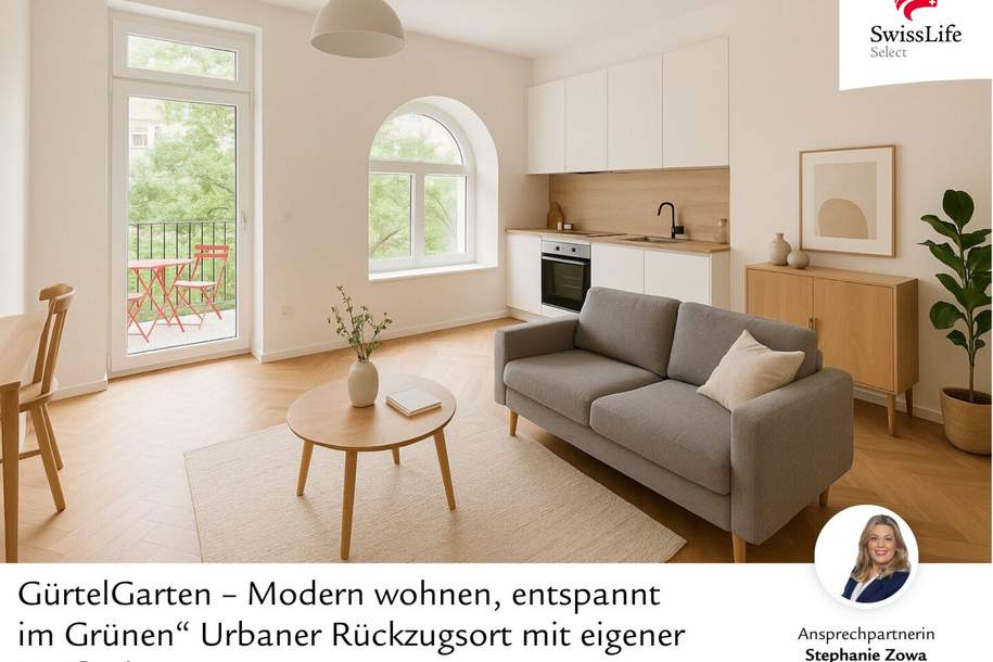 GürtelGarten – Modern wohnen, entspannt im Grünen“ Urbaner Rückzugsort mit eigener Freifläche, Wohnung-kauf, 428.000,€, 1070 Wien 7., Neubau