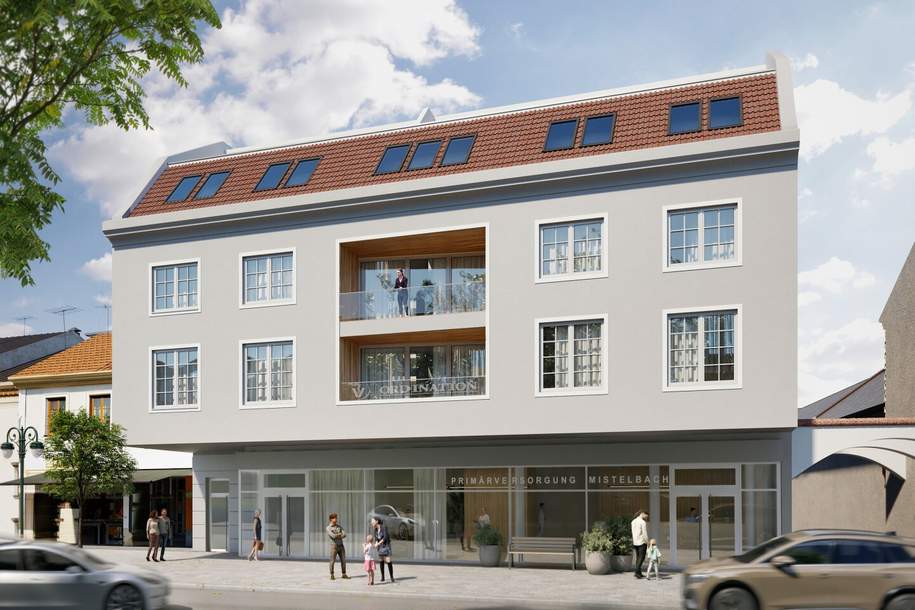 ZUM JUNGBRUNNEN! Home Sweet Home - Erleben Sie in neues Lebensgefühl! Beste Infrastruktur + Hochwertige Materialien + Garagenplatz optional!, Wohnung-kauf, 276.250,€, 2130 Mistelbach