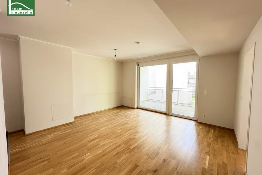 Hofseitige 2-Zimmer Wohnung mit großem Balkon und Abendsonne! Nahe S-Bahn und Schwechat Zentrum, Wohnung-miete, 879,49,€, 2320 Bruck an der Leitha