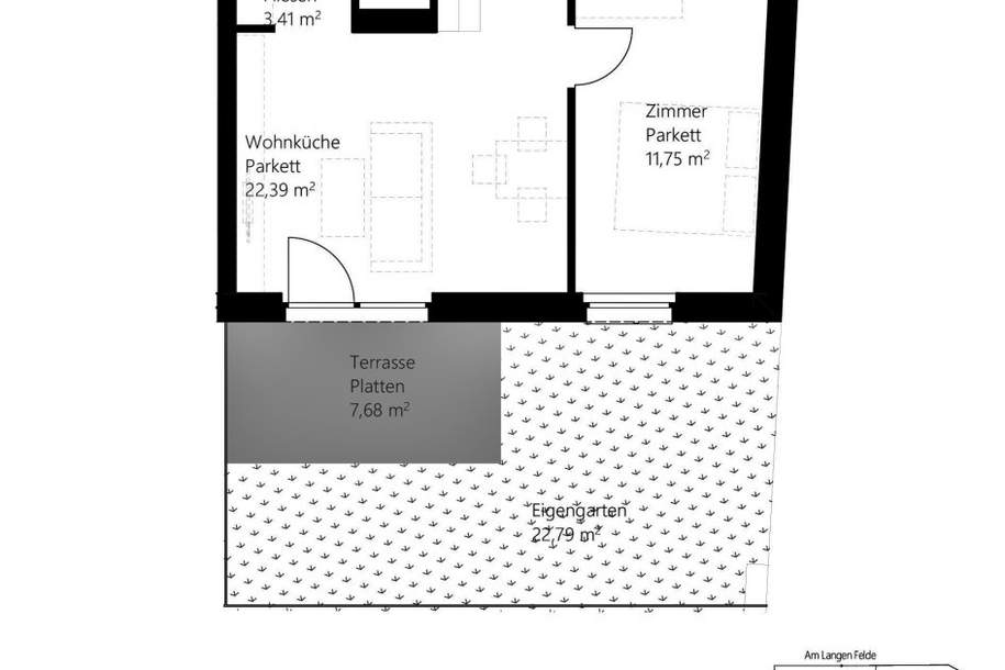 Neubau 2-Zimmer-Wohnung mit Eigengarten in 1220 Wien – Am Langen Felde 52, Wohnung-miete, 919,00,€, 1220 Wien 22., Donaustadt