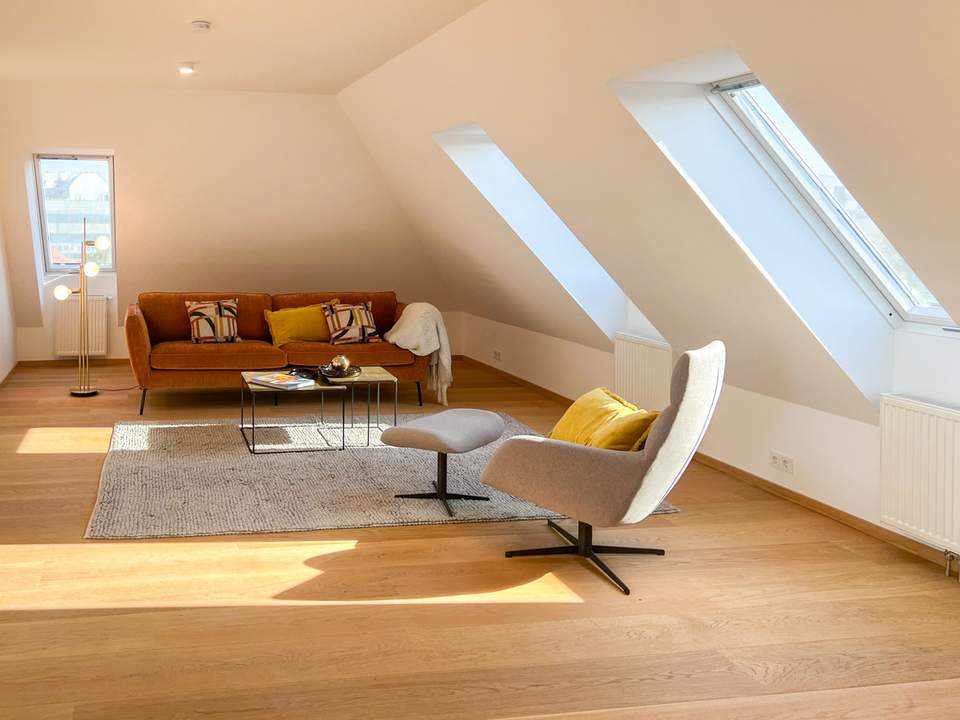 Exquisite Dachgeschosswohnung mit Terrasse und Rundumblick in Alt-Penzing