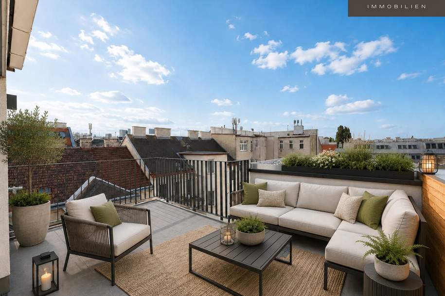 | 3 ZIMMER WOHNUNG | STILVOLLE MAISONETTE | GROSSZÜGIGE TERRASSE | TOLLER WEITBLICK | MEIDLING |, Wohnung-kauf, 784.500,€, 1120 Wien 12., Meidling
