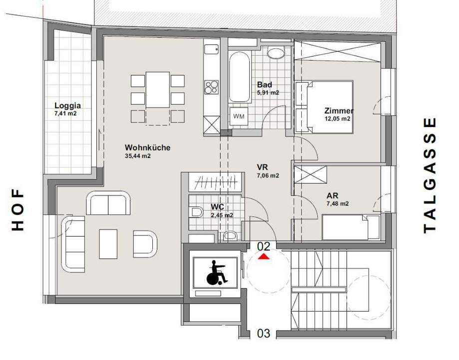 Nahe Westbahnhof! Gut aufgeteilte 3-Zimmer-Wohnung mit Loggia zu vermieten!