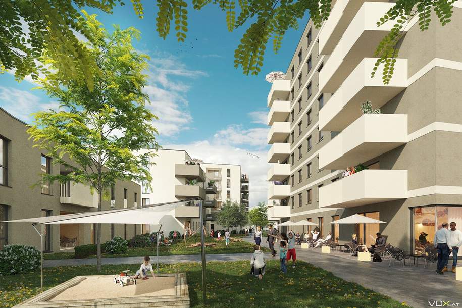 wunderschöne Wohnung im Gretls Garten - jetzt mieten, später zum Fixpreis kaufen - Stundungsvariante möglich!!!!!, Wohnung-miete, 939,46,€, 1220 Wien 22., Donaustadt