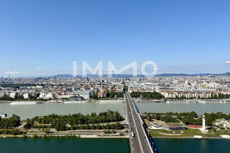 DANUBEFLATS: Stephansdom, Kahlenberg, Neue Donau - alles im Blick! Gym, Pool, Spa, Lounges, Doorman, Wohnung-kauf, 1.699.000,€, 1220 Wien 22., Donaustadt