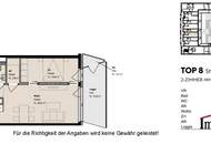 TOPLAGE und ERSTBEZUG: Hofseitige, moderne 2-Zimmerwohnung mit großer Loggia! Besichtigung ab Februar 2025 möglich!