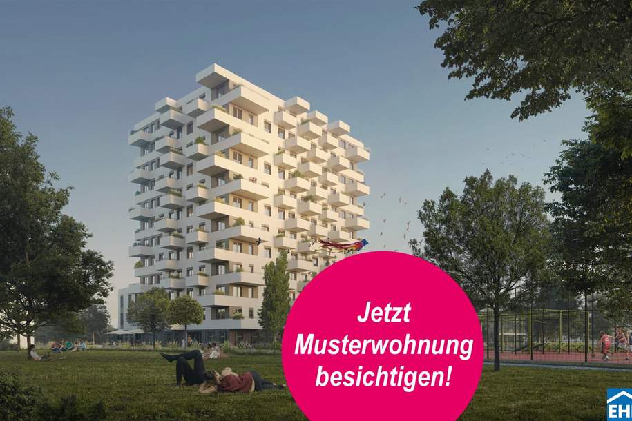 1-Zimmer-Neubau | Balkon | Wohnen am Wasser, Wohnung-miete, 918,99,€, 1220 Wien 22., Donaustadt
