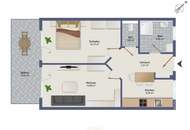 Graz-Geidorf: Helle 2-Zimmer-Wohnung mit großem Balkon und Tiefgaragenplatz