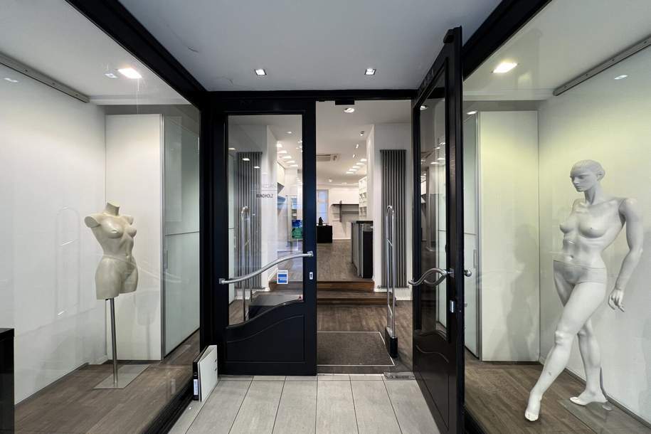 Charmantes Boutique-Geschäftslokal am Fleischmarkt – Große Glasfront &amp; vielseitig nutzbar, Gewerbeobjekt-miete, 2.086,40,€, 1010 Wien 1., Innere Stadt