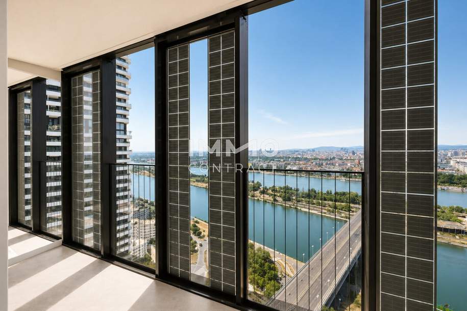 Innenstadt und Donau Blick: 32. Etage - DC2 Tower U1 Donauinsel, Wohnung-miete, 1.100,00,€, 1220 Wien 22., Donaustadt