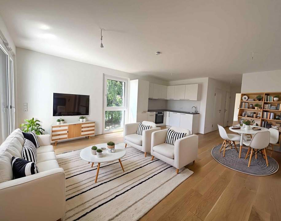 PROVISIONSFREI! Exklusives Wohnerlebnis am Flötzersteig, 1140: Moderne, perfekt aufgeteilte 3-Zimmer Wohnung mit S/W-Balkon! ERSTBEZUG!