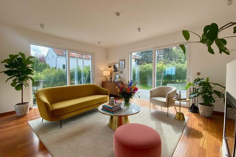 LICHTDURCHFLUTETES FREISTEHENDES HAUS AM HEUBERG MIT GARTEN UND FERNBLICK, Haus-miete, 4.400,00,€, 1170 Wien 17., Hernals