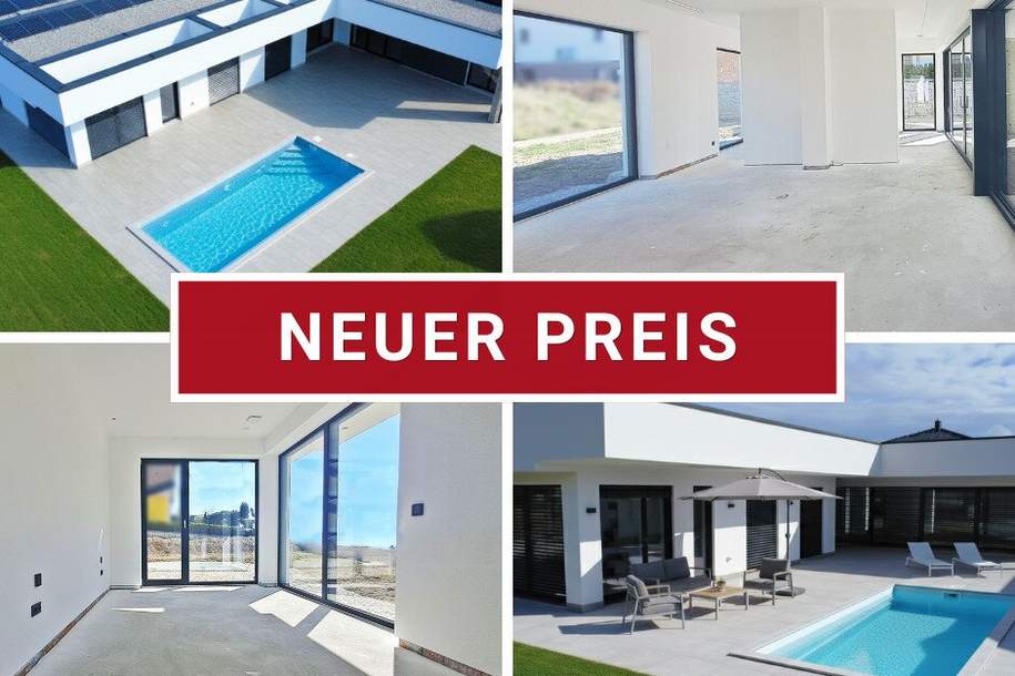 NEUER PREIS Exklusiver Wohntraum – Neubau-Bungalow mit Pool & Doppelgarage - Erstbezug, Haus-kauf, 898.000,€, 4751 Ried im Innkreis