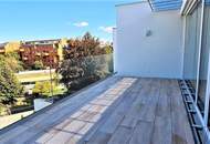 TERRASSENHIT, FERNBLICK, klimatisiertes 37 m2 Dachgeschoß mit 23 m2 Terrasse, 1 Zimmer, Komplettküche, Duschbad, Anton-Bosch-Gasse