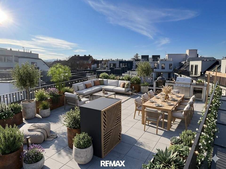 Penthouse-Feeling mit fast 100 m² privater Dachterrasse