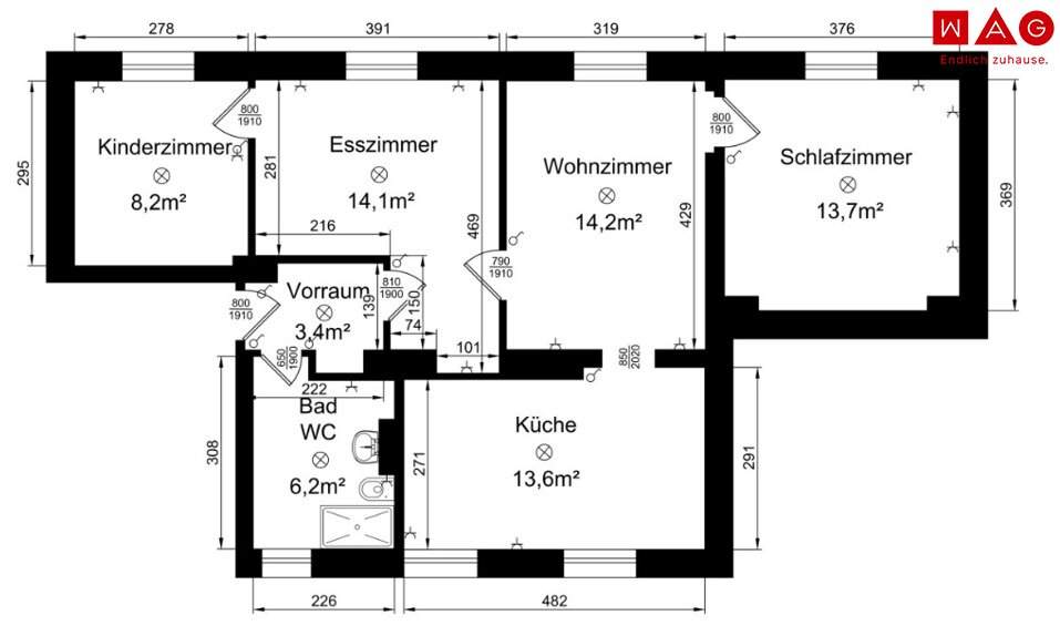 Ein Zuhause zum Verlieben: lichtdurchflutete Räume, ein durchdachter Grundriss & viel Platz für Familien – teilsanierte 4-Zimmer-Wohnung mit sonnigem Weitblick!