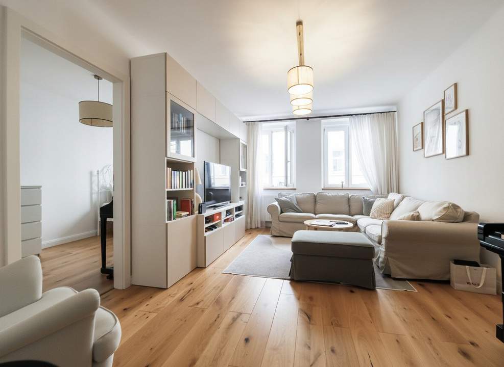 Top-sanierte 3-Zimmer-Wohnung in 1050 Wien – Wohnzimmer, 2 Schlafzimmer &amp; getrennte Küche - Derzeit vermietet